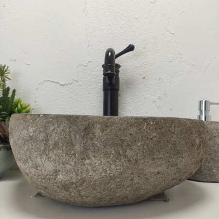 Накладная раковина из речного камня RS01490 (40*33*14) фото