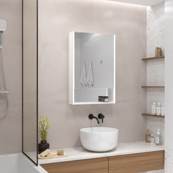 Зеркало-шкаф с подсветкой Art&Max Foggia  AM-Fog-500-800-1D-R-DS-F-White 50x80 фото