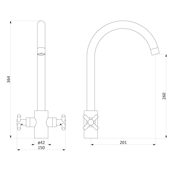Смеситель для кухни RedBlu by Damixa Neo Classic 270000000 фото