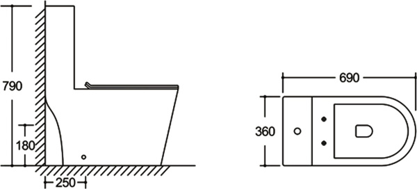 Унитаз моноблок со смывом торнадо SantiLine SL-5045 с сиденьем фото