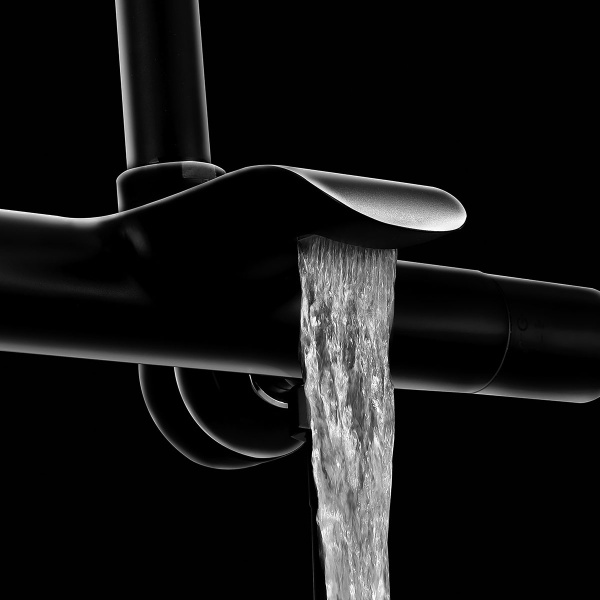 Душевая система (стойка) с термостатом Vincea Esse VSFS-1E1TMB черная матовая фото