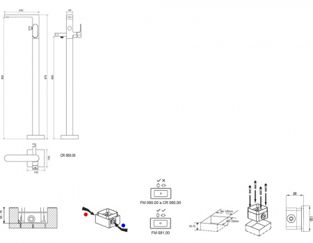 Смеситель для ванны напольный Ravak Chrome CR 080.00 X070101 фото