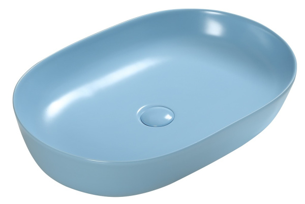 Накладная раковина SantiLine SL-1017BL 60x40 голубая матовая фото