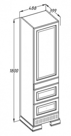 Пенал Opadiris Оникс Z0000005741 с золотой патиной L/R фото