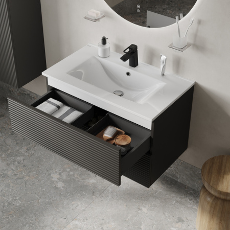 Тумба с раковиной Iddis Bild BIL80G0i95K темно-серая фото