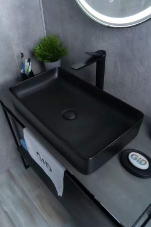 Накладная раковина GID Bm9396 60x34 черная матовая фото