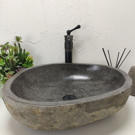 Накладная раковина из речного камня RS01509 (49*46*15) A12 фото