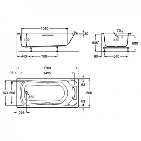 Акриловая ванна Roca BeCool ZRU9302852 170х80 фото