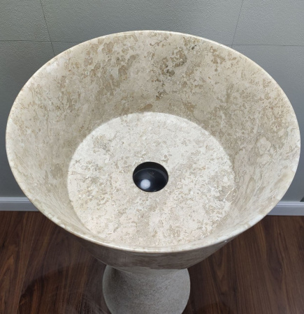 Раковина напольная из мрамора Cream MN-01362 (40*40*90) фото