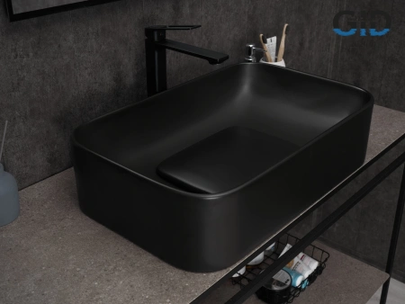 Накладная раковина GID Bm9598 53365 61x38 черная матовая фото