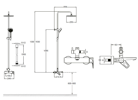 Душевая система (стойка) Jacob Delafon Aleo 2.0 E26809-CP фото