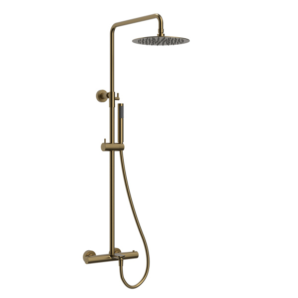 Душевая система (стойка) с термостатом Raiber Premium Graceful RPG-007 матовое золото фото