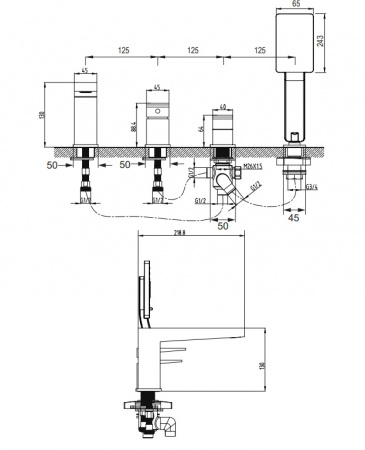 Смеситель на борт ванны Omnires Fresh FR7132CR фото