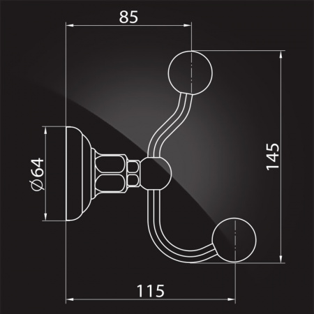 Крючок для ванной одинарный Elghansa Praktic Gold PRK-120-Gold фото