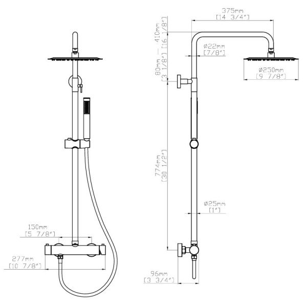 Душевая система Vincea City VSFS-4CT1BN брашированный никель фото