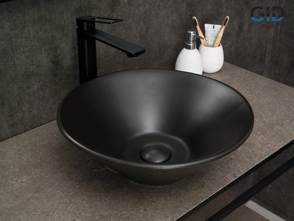Накладная раковина GID N9102bg 53383 42x42 черный графит фото