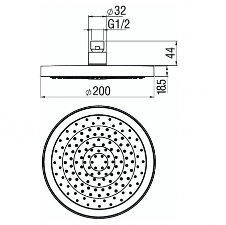 Верхний тропический душ Nobili (WE00139/94CR) фото