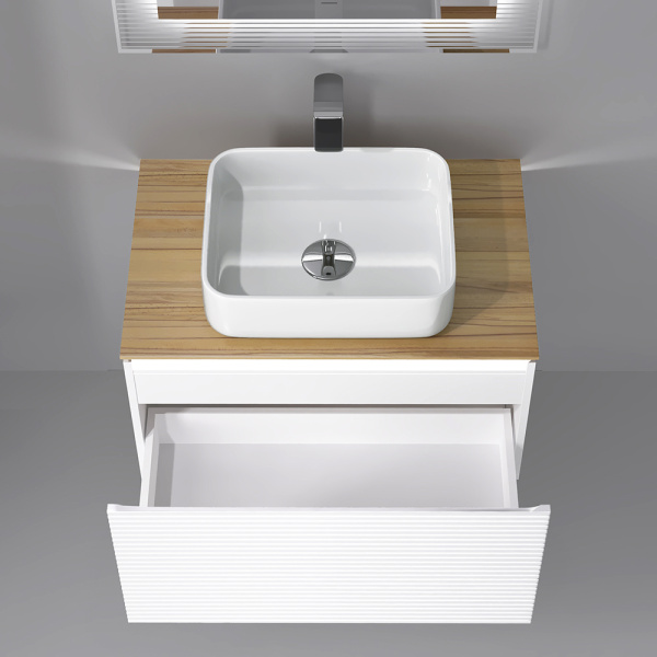 Тумба под раковину с подсветкой Jorno Karat 80 Kar.01.80/P/W фото