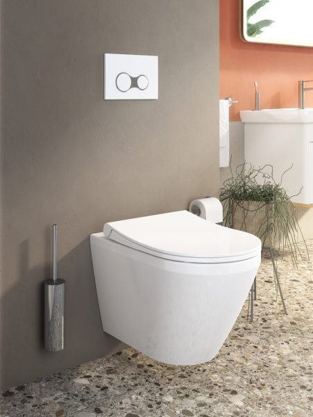 Унитаз комплект с инсталляцией VitrA Integra Round 9856B003-7205 с тонким сиденьем с микролифтом фото