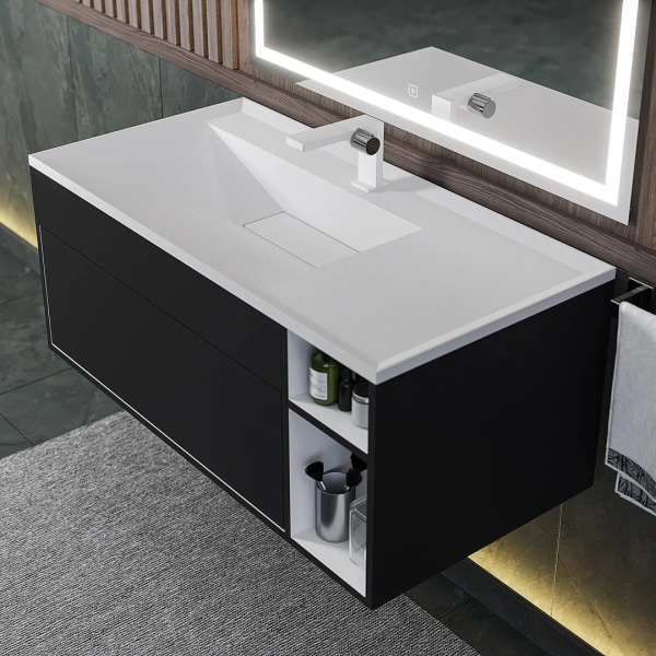 Тумба под раковину Uperwood Lotus 100 39340205464 черная фото