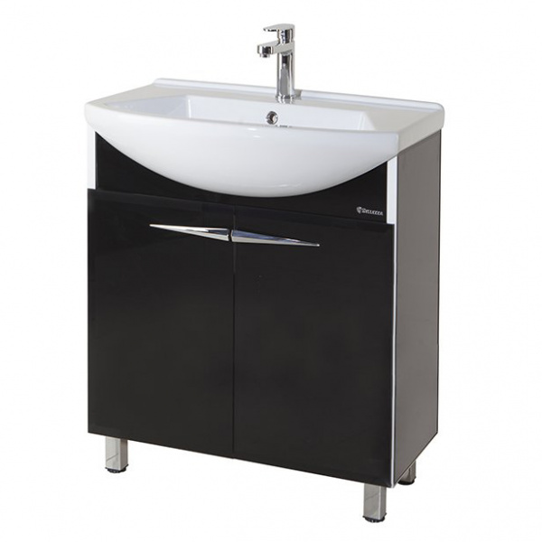 Тумба под раковину Bellezza Глория Гласс-65 черная фото