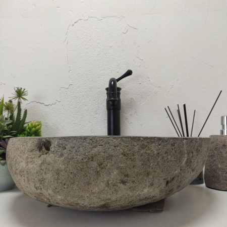 Накладная раковина из речного камня RS01522 (47*42*15) C10 фото