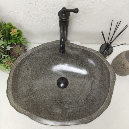 Накладная раковина из речного камня RS01480 (53*44*15) B4 фото