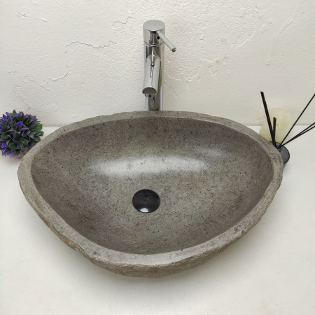 Накладная раковина из речного камня RS01182 (56*40*15) фото