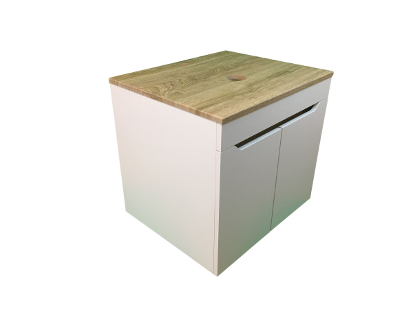 Тумба под раковину Sintesi Style STL.W7024 столешница дуб сонома / белая матовая фото