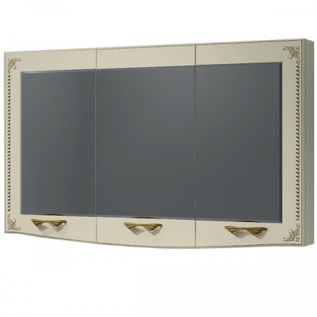 Зеркало-шкаф Kaksa Классик-Д 004305 120 см бежевый с золотом фото