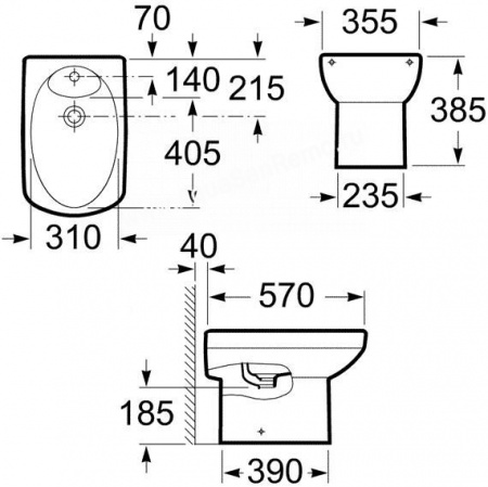 Биде напольное Roca Dama Senso 357514000 фото