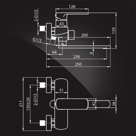 Смеситель для ванны с душем Elghansa Heffen 5352520-20 фото