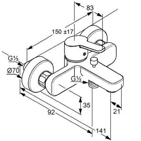Смеситель для ванны с душем Kludi Logo Neo 376810575 фото