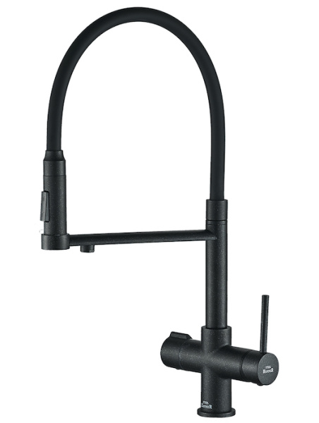Смеситель для кухни под фильтр Zorg Steel Hammer SH 2003 BLACK фото