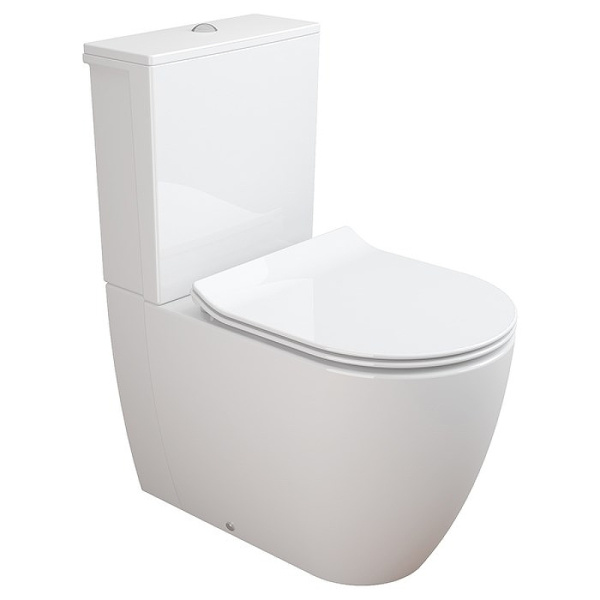 Комплект унитаза компакт с гигиеническим душем Sanitana Coral NC444661aosta с бачком и сиденьем Микролифт фото