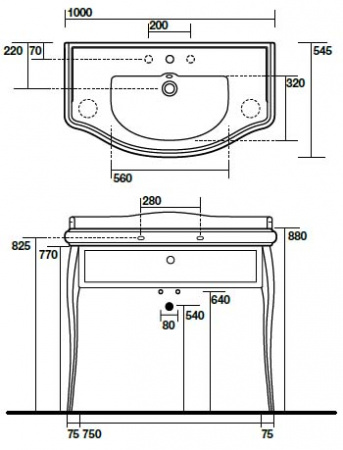 Консоль под раковину Kerasan Retro 7363K7 фото