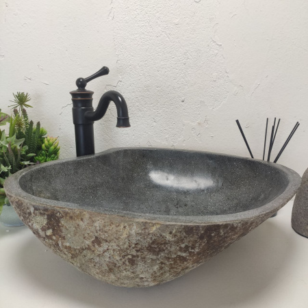 Накладная раковина из речного камня RS01499 (55*47*16) С9 фото