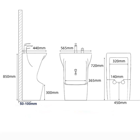 Раковина напольная для омовения SantiLine SL-4030 фото