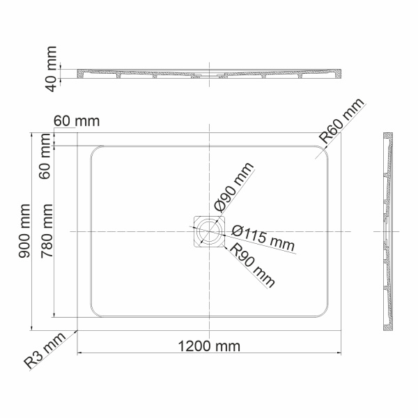 Поддон для душа WasserKRAFT Dinkel 58T07 120x90 фото