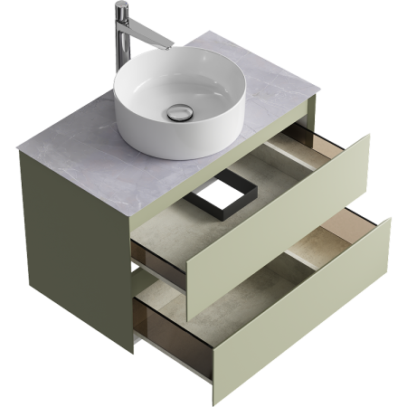 Тумба под накладную раковину Aqwella Geometria 80 GE01082SH зеленый шалфей фото