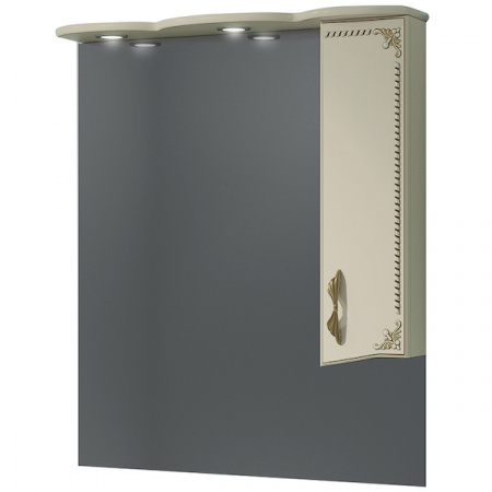 Зеркало-шкаф Kaksa Классик-Д 004234 80 см бежевый с золотом фото