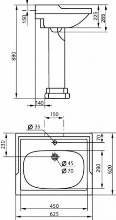 Подвесная раковина Cezares Laredo CZR-398-T фото