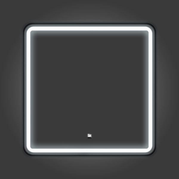 Зеркало с подсветкой, сенсорным выключателем и подогревом Comforty Ситара-80 00-00018683 черное матовое фото