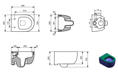 Унитаз подвесной Bocchi Parma 1417-001-0129 белый фото