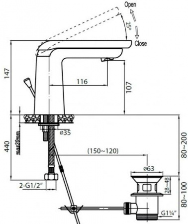 Смеситель для раковины Cezares Cosmo COSMO-LS-01 фото