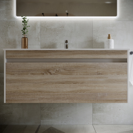 Тумба под раковину Sancos Smart SM120-1E дуб бардолино/белый фото