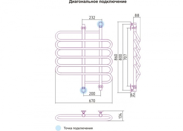 Водяной полотенцесушитель Сунержа Шарм 00-0111-8070 фото