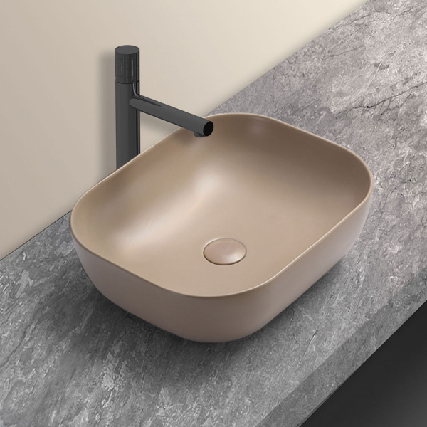 Накладная раковина Vincea VBS-101MC 50x40 капучино матовый фото