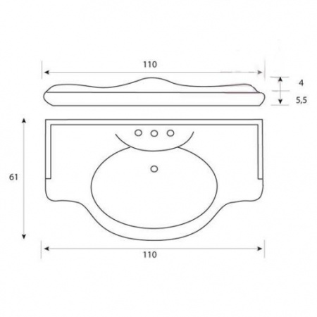Мебельная раковина Cezares Junone JU110 на 1 отв. фото