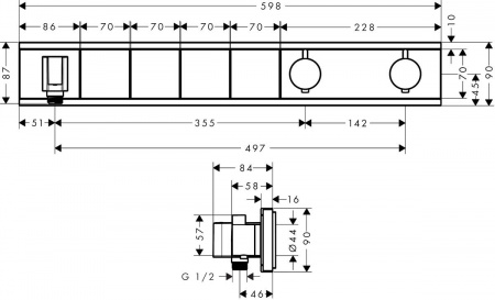 Термостат Hansgrohe RainSelect с 4 кнопками 15357400 фото